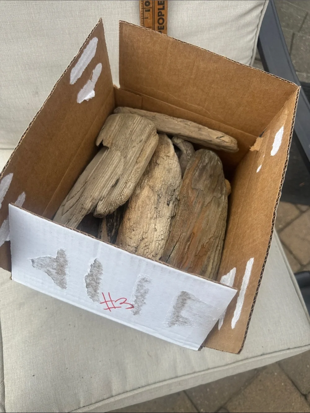 34 Pc (5lbs shipped) Box of beach Natural Driftwood Pieces for craft or decor